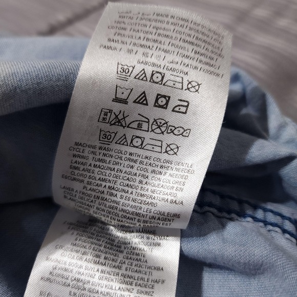 Guess Mens XL Blue Abstract Print Shirt Slim Fit - Picture 8 of 11